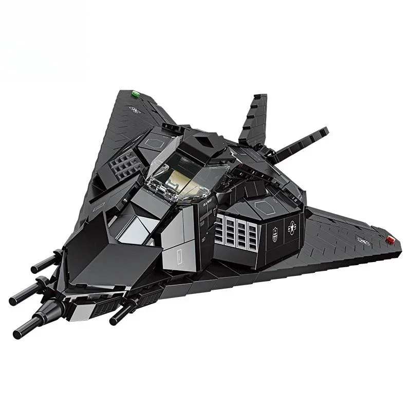 1375PCSการวิเคราะห์F-117A Nighthawkโจมตีเครื่องบินบล็อกอาคารทหารStealth Fighterอิฐของเล่นเด็กของขวัญวันเกิด