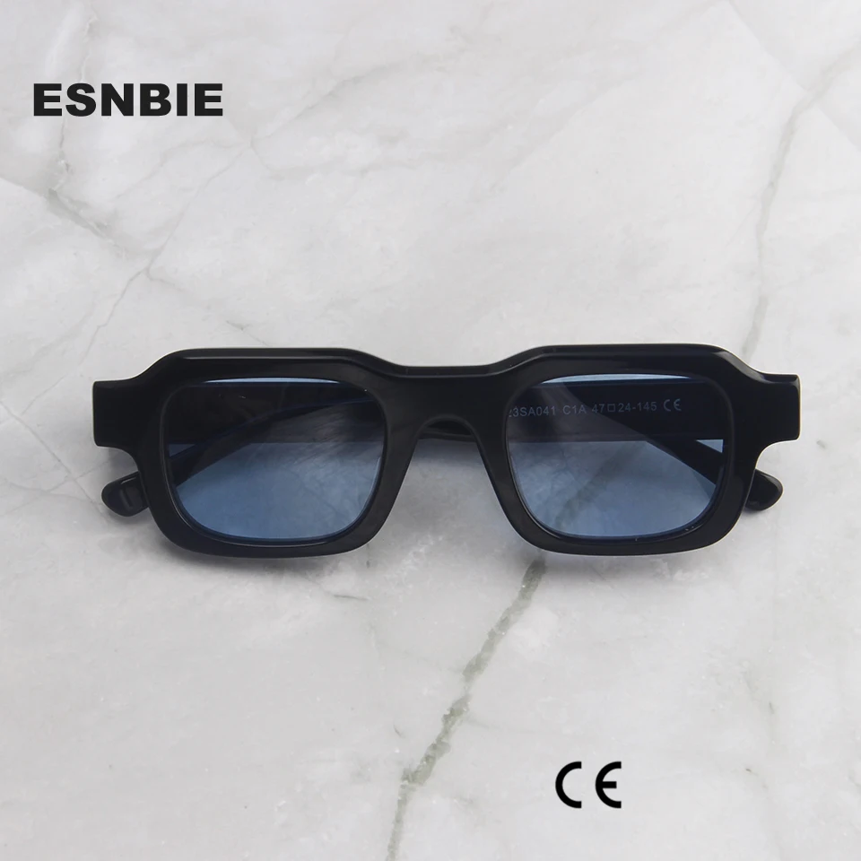 TL Designer Handcrafted Acetate Squared Sunglasses Men Funky Rectangular Sun Glasses For Women Shades Polari Gafas De Sol Hombre