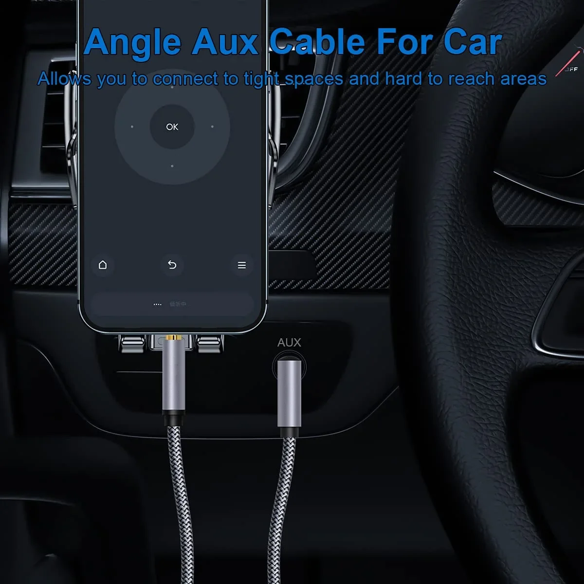 3.5mm Male to Male 4 Poles Stereo Extension Cable 3 5 Jack Gold-Plated HiFi Audio Line 90 degree Car Aux Cabo for iPhone Samsung