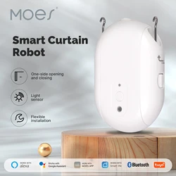 MOES Tuya-Robot de cortina eléctrica inteligente con Bluetooth, temporizador, abridor automático, Sensor de luz, aplicación remota, Control, compatible con Alexa y Google Home