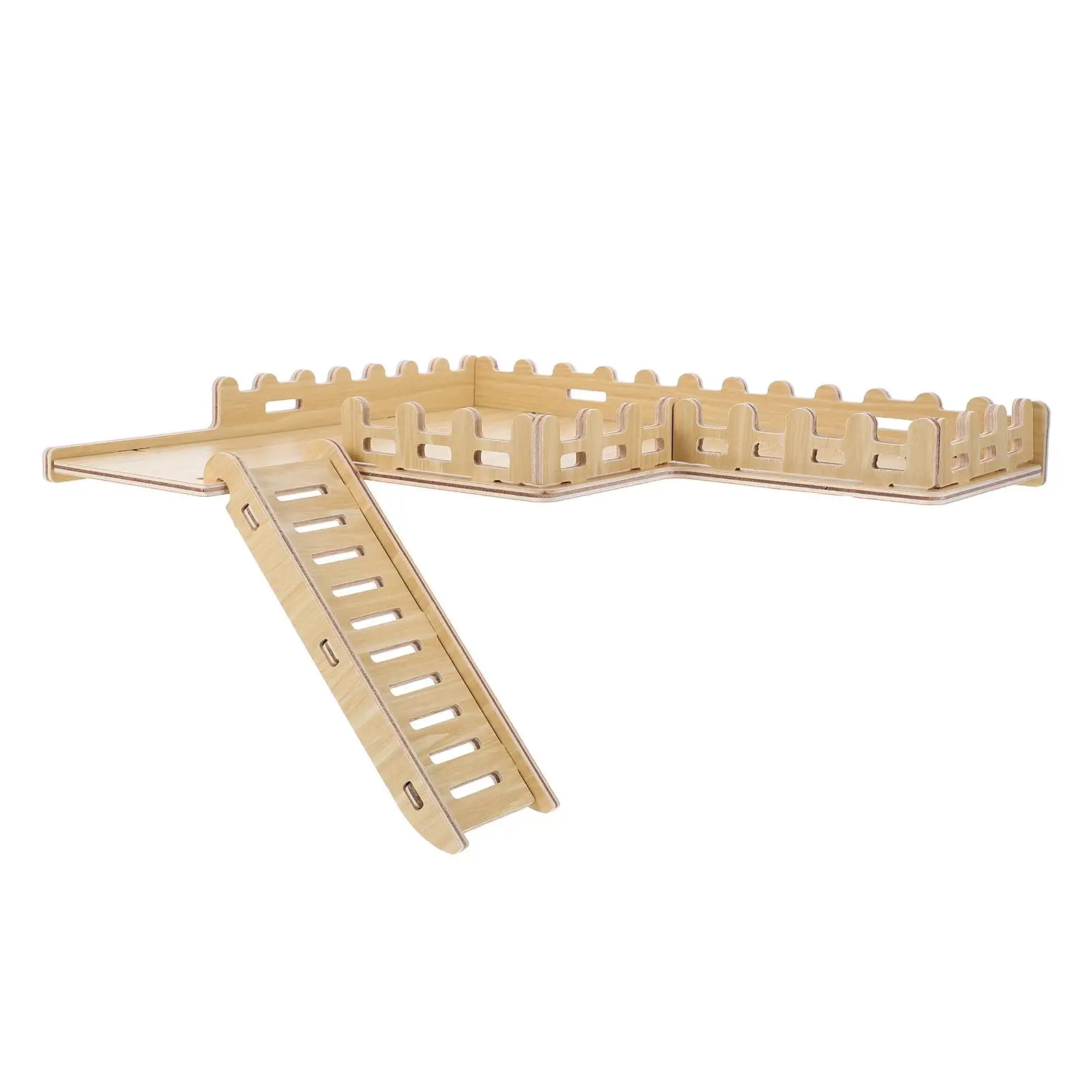 

Hamster Wooden Platform Fence Playground Ladder Accessories Cages Steps Climbing