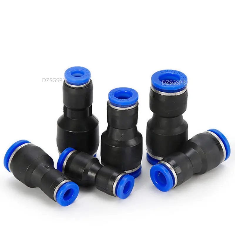 Tube Straight Fitting Reducer Adapter Quick Release Fit Air Water Lines Hose Plastic Pneumatic Push To Connect Fittings