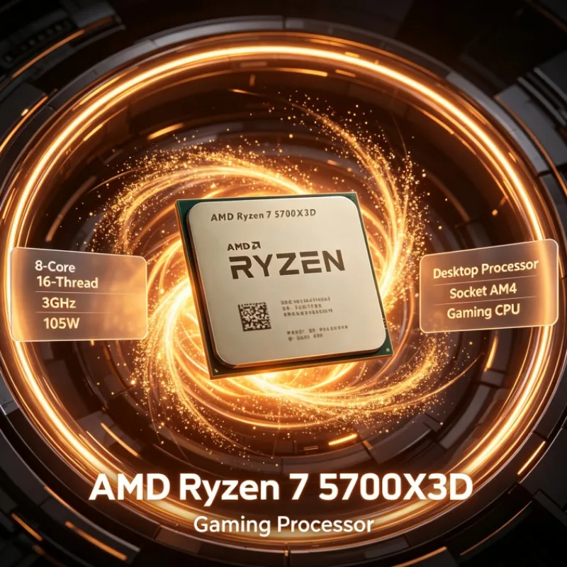 AMD R7 5700X3D Ryzen 7 Computer CPU 8 Cores 16 Threads 3.0GHz 105W AM4 DDR4 Desktop Processor