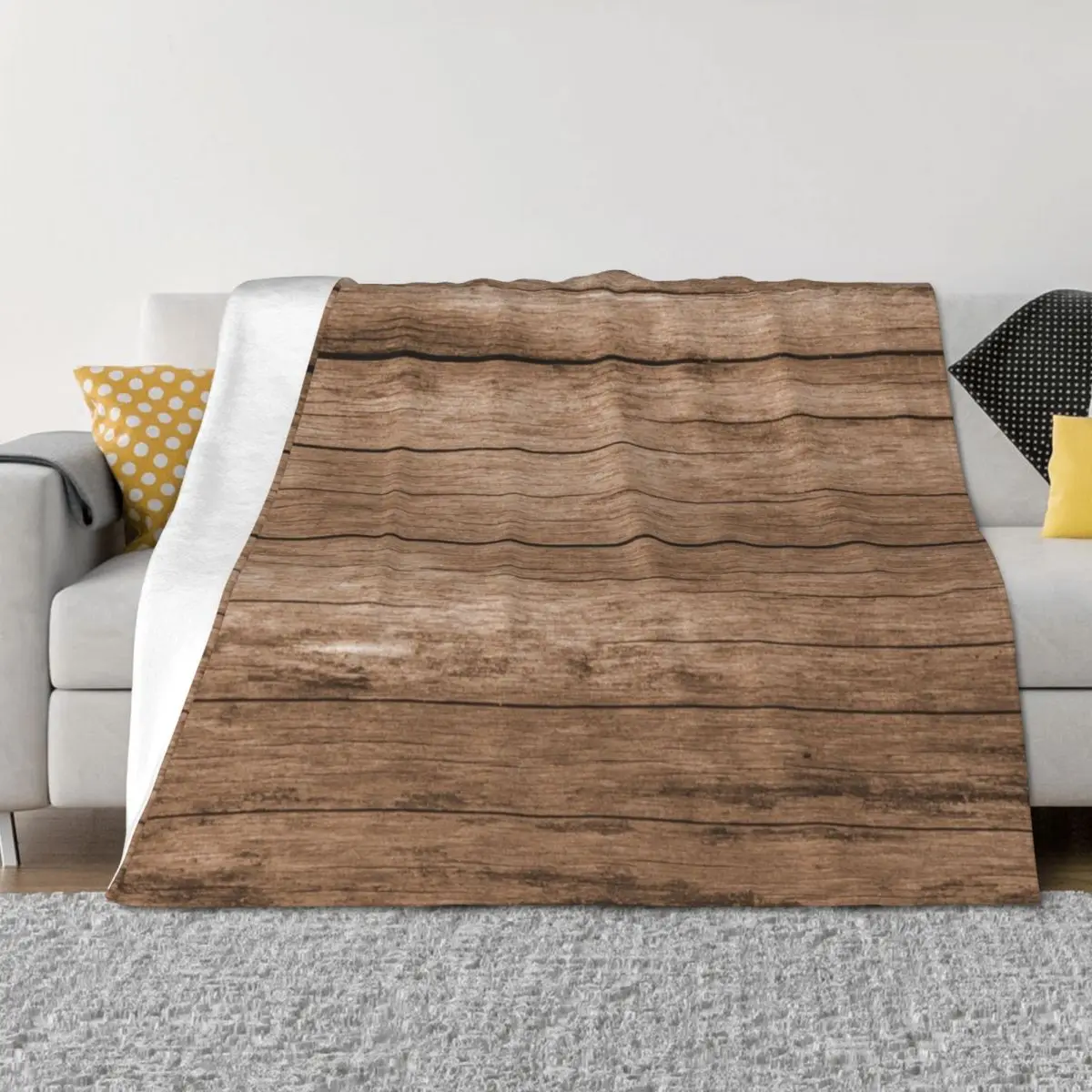 

Rustic Barn Wood Brown Throw Blanket Single Decorative Sofas Softest Blankets