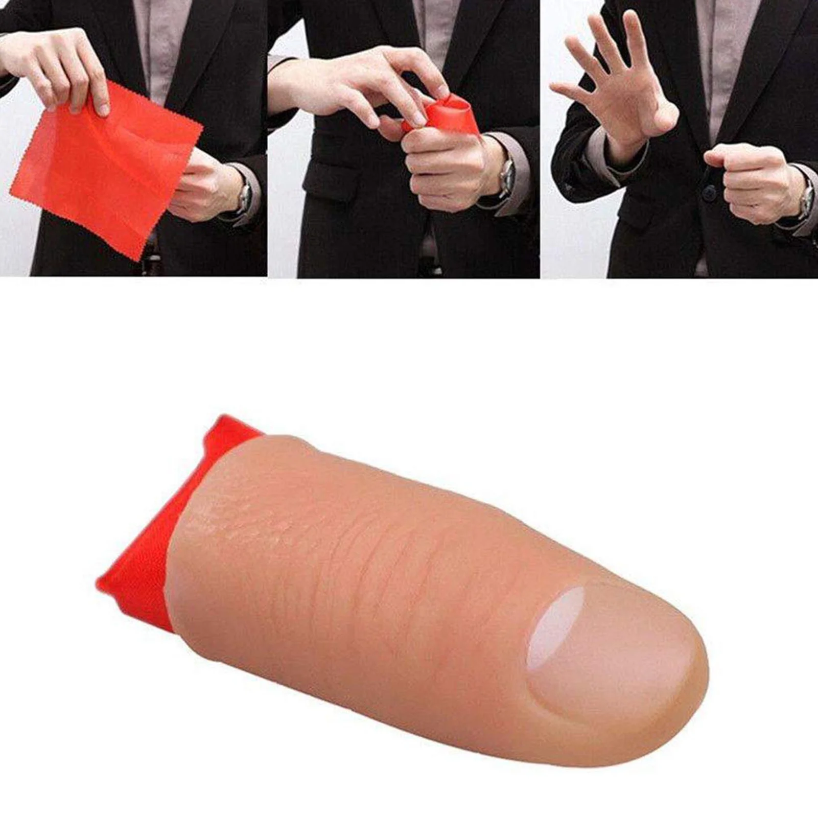 Novel Soft Fake Thumb Tip Magic Toys Party Prank Thumb Tip Fake Finger Magic Trick Close Up Vanish Appearing Finger Trick Props