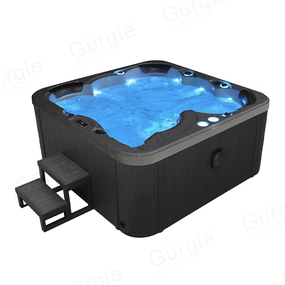 Hot Sale Square Classic Spas Air Massage Outdoor Bathtub 5 Person Balboa Jacuzzier Hot Tub