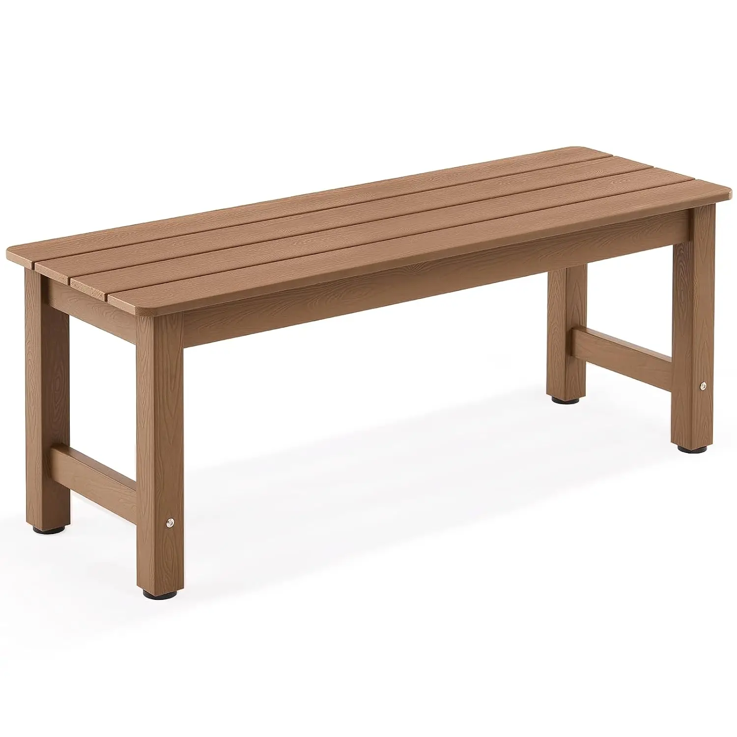 Weatherproof 2-Person Poly Lumber Garden Bench, Brown Patio Seat for Garden Porch Backyard Park, Easy Install, Customized