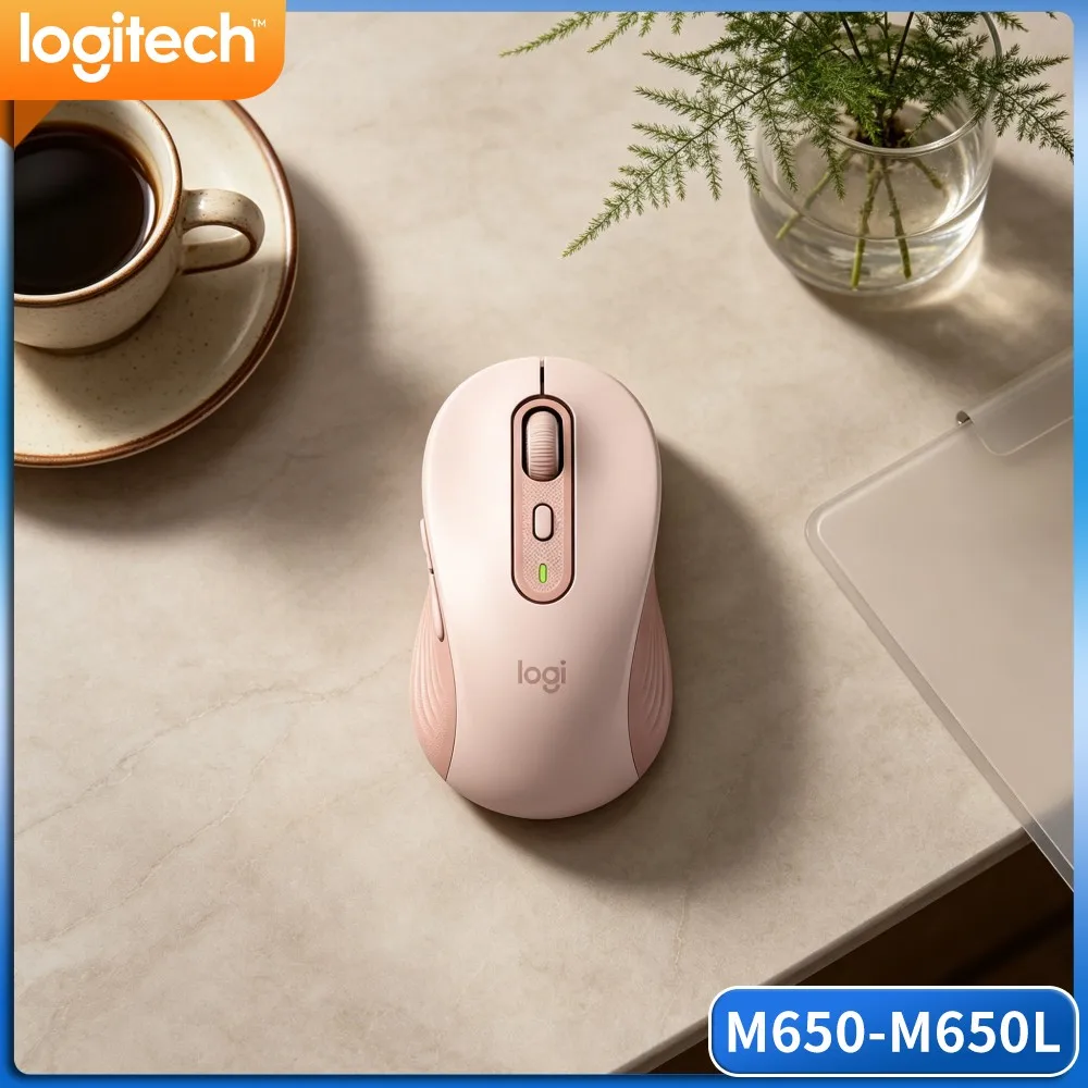Logitech M650/M650L Wireless Ergonomic Mouse Rubber Side Grip Noise Suppressed Click High Precision Optical Tracking Home