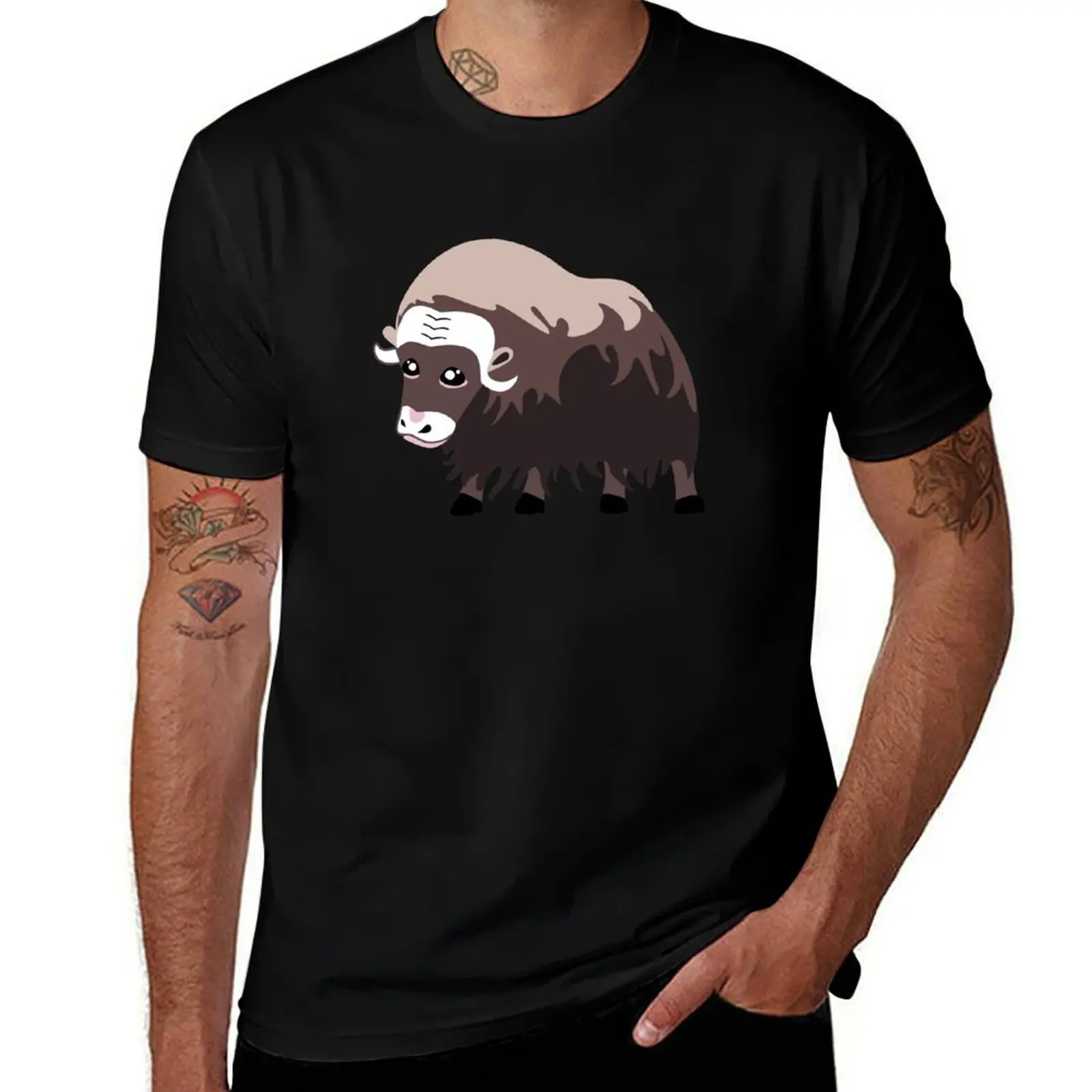 

Muskox, musk ox and musk-ox, northpole wild animals T-Shirt tops essential t shirt tees T-shirts for men cotton