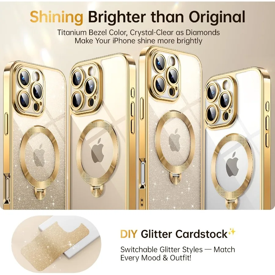 تصميم حامل أقراص مضغوطة تدور 360 درجة لهاتف iPhone 16 Pro Max مع توافق حلقة Magsafe مادة غير صفراء قابلة للتخصيص DIY Gli #2