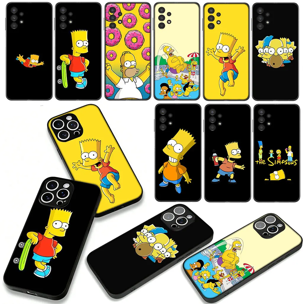 Чехол The Simpsons Bart Simpson Anime Case для Samsung Galaxy A55 A56 A25 A21S A35 A54 S8 S9 S20 S21 FE S10 Plus A53 A13 A33 A34