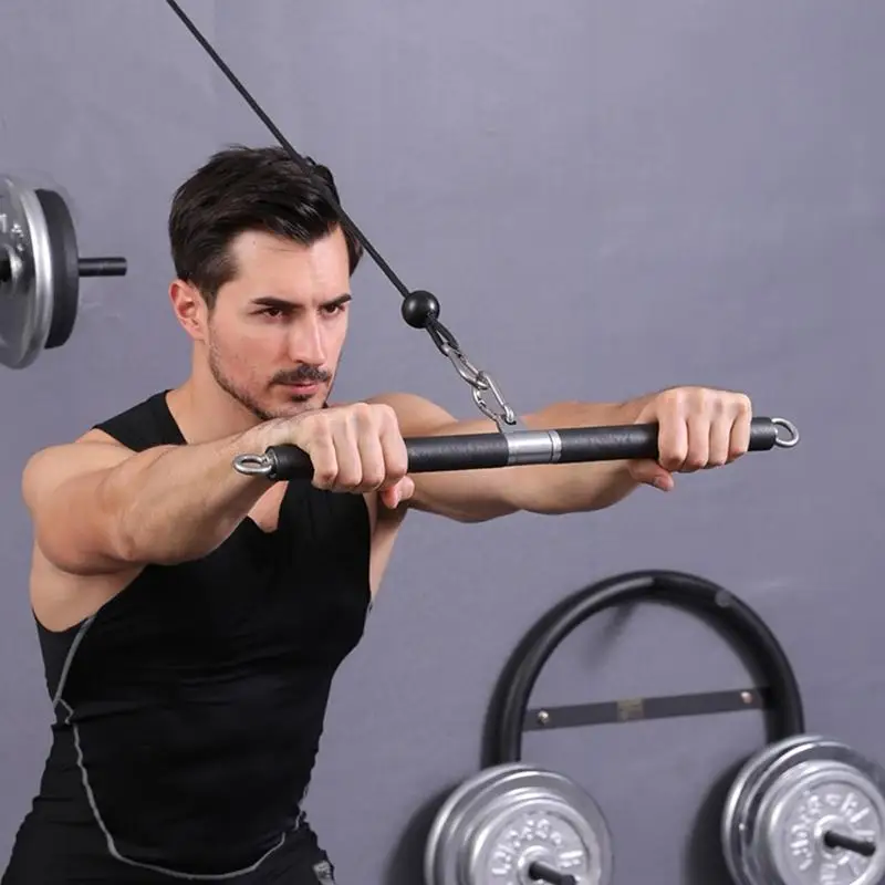 652F مرفق آلة الكابلات ذات القضيب القابل للسحب مع حزام ومقبض قضيب الصالة الرياضية عالي التحمل