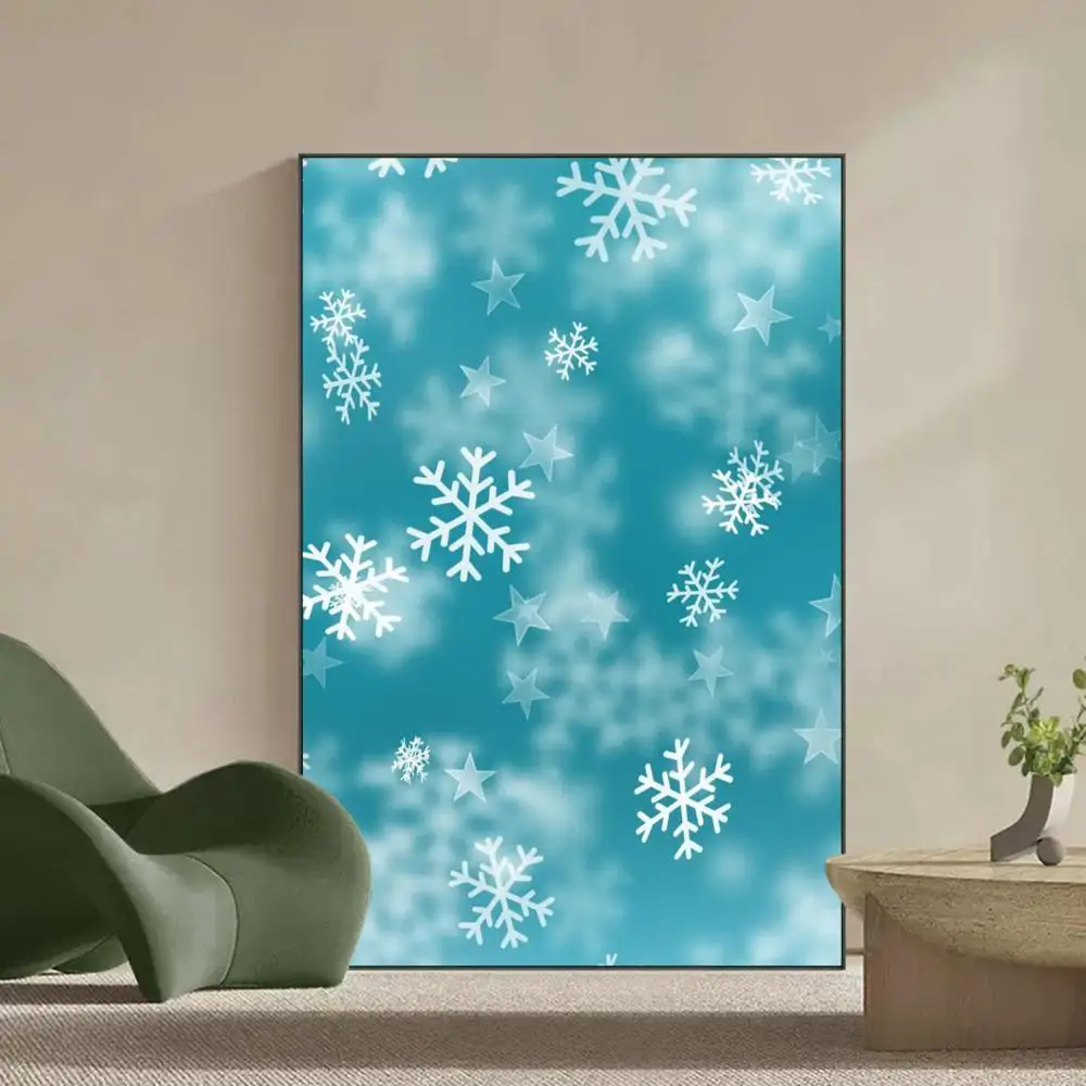 Christmas Snowflakes Poster Self-adhesive Art Poster Whitepaper Prints Posters Artwork Aesthetic Art Wall Painting