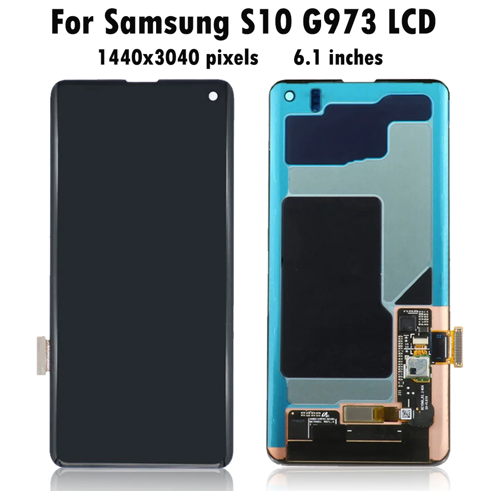 Super AMOLED For Samsung S10 LCD Touch Screen Digitizer Replacement Parts For SM-G973F/DS G973U G973W LCD Display S10