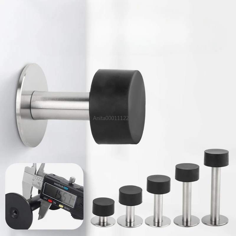 

Ограничитель двери из нержавеющей стали с резиновым накладом, без сверления, для пола и стен, безгвоздевой, фурнитура для дверей