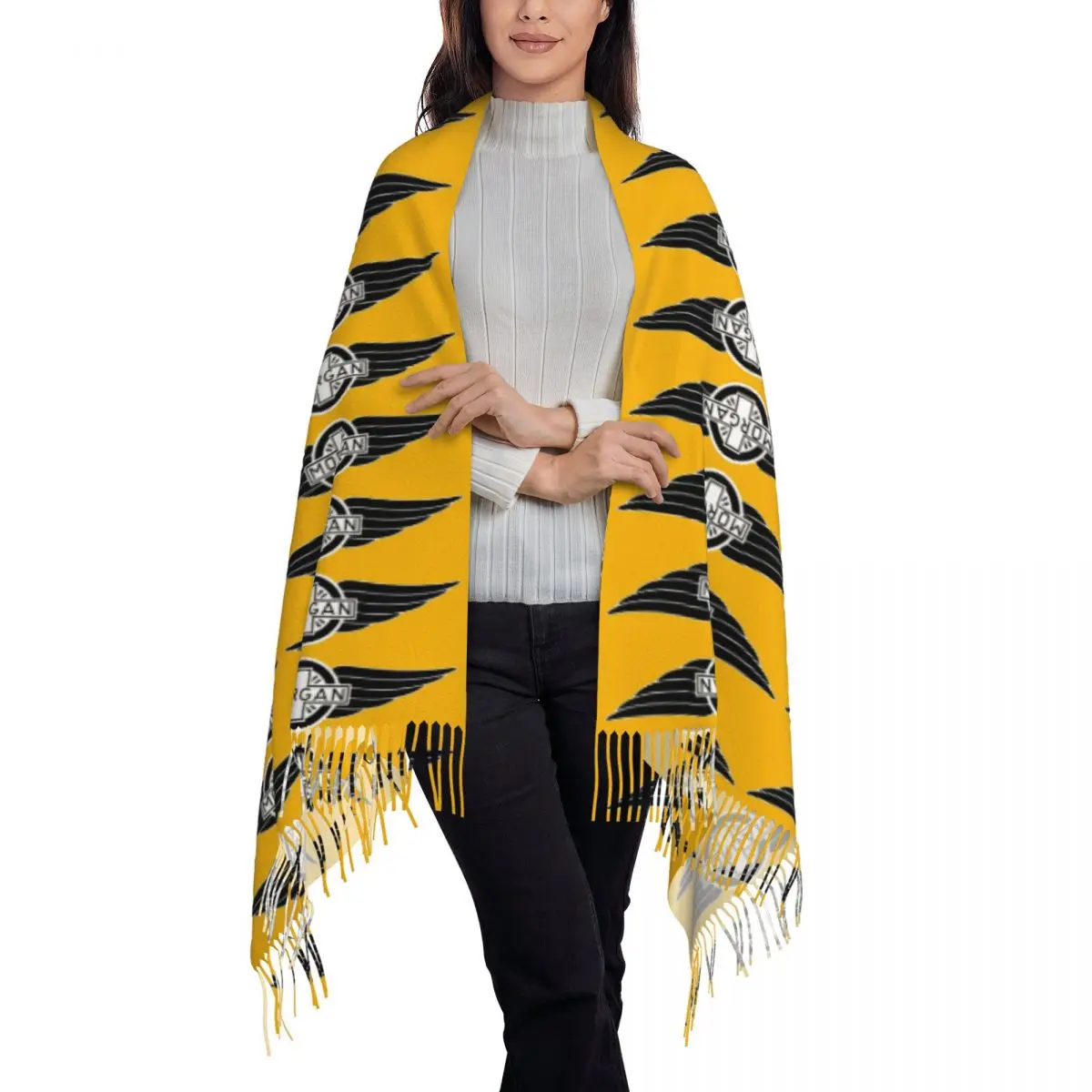 Morgan Motor Car Company Scarf Tassel Scarves for Women Soft Warm Shawls and Wraps Large Fall Winter Shawl Wrap