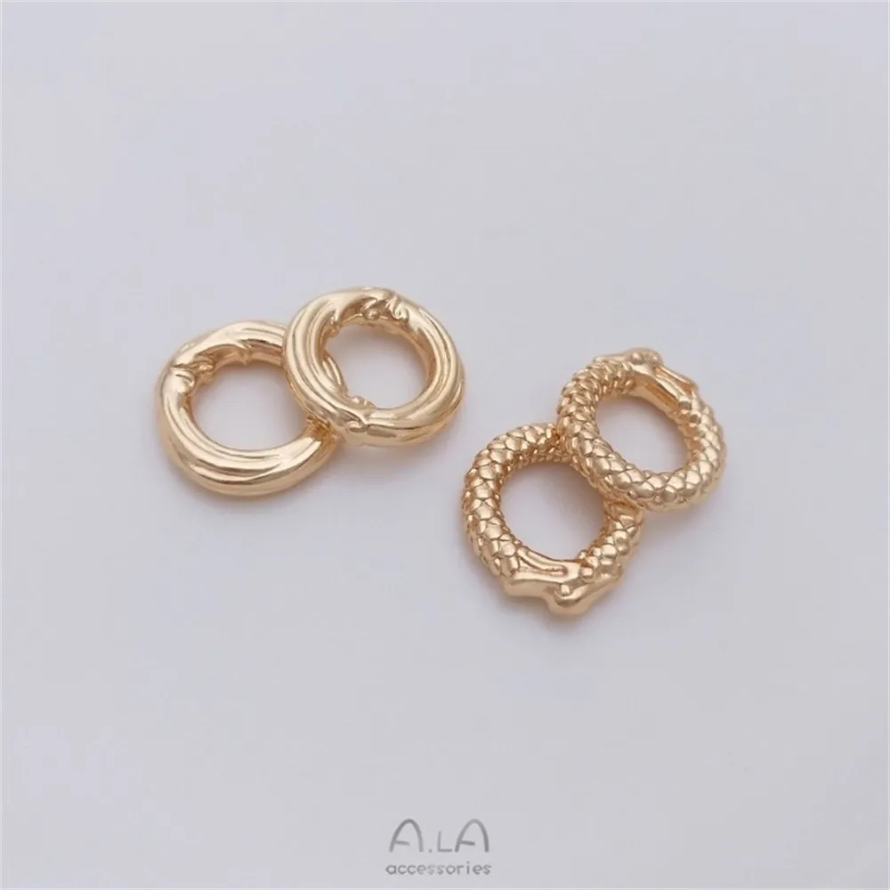 14K Gold Faucet Qiankun Circle Handmade Ring Diy Braided Hand Rope Bracelet Card Ring Connecting Ring Concentric Ring