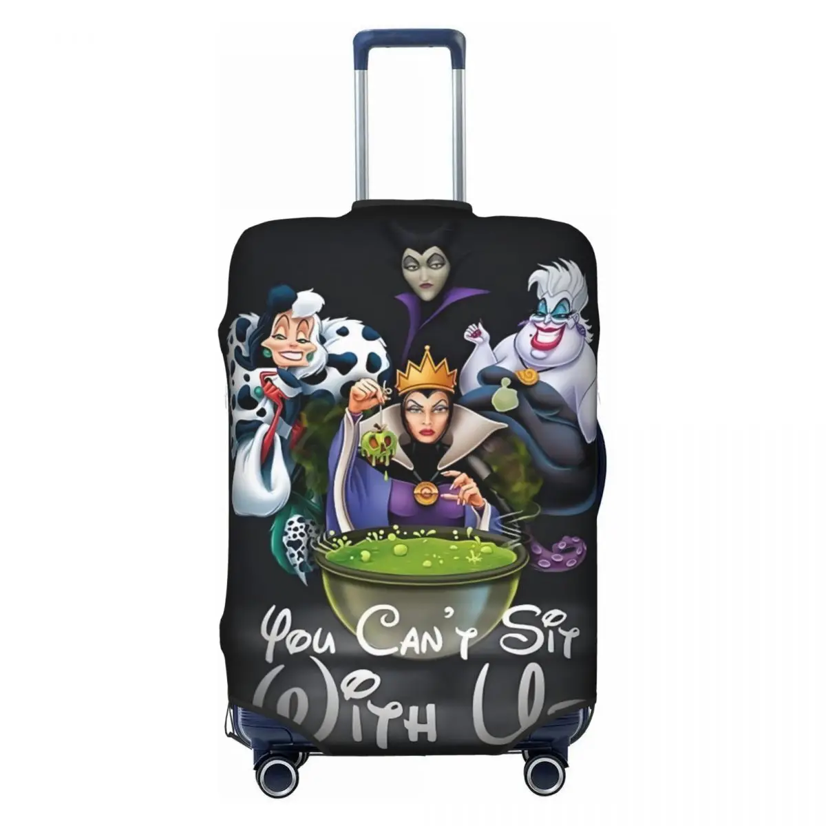 

Custom Villains Women Luggage Cover Elastic Wicked People Malicious Queen Travel Suitcase Protective Covers Fits 18-32 Inch