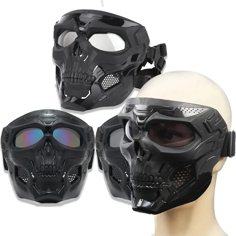 

Skull Mask Motorcycle Mask Bicycle Riding Windproof Full Face Skeleton Protective Mask Colored Goggle Tactical Cycling Bike
