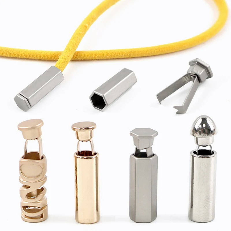 

20-100Pcs Rope Ends Stopper Lock Metal Buckle Pendant Hanging Bell Sweater Trousers Cap Cord Button Garment Lanyard Accessories
