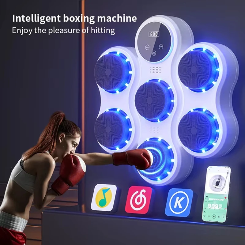 Bluetooth Music Boxing Machine Muay Thai Training Sandbag Sports Fitness Reaction Practice Boxing Training Equipment