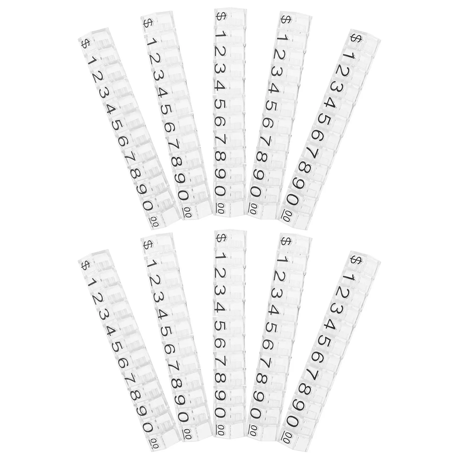 10Sets Electronic Price Display Cube Adjustable Mini Jewelry Price Tag Blocks Retail Store Counter Number Letter Pricing Signs