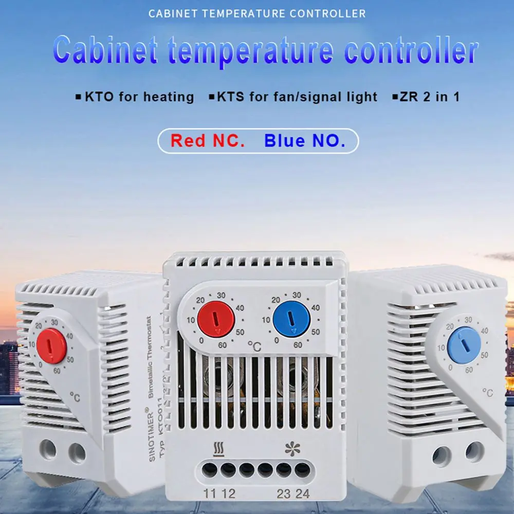 Compact ZR011 Cabinet Mechanical Bimetallic Normal Open Close Switch Temperature Controller Thermostat Thermoregulator