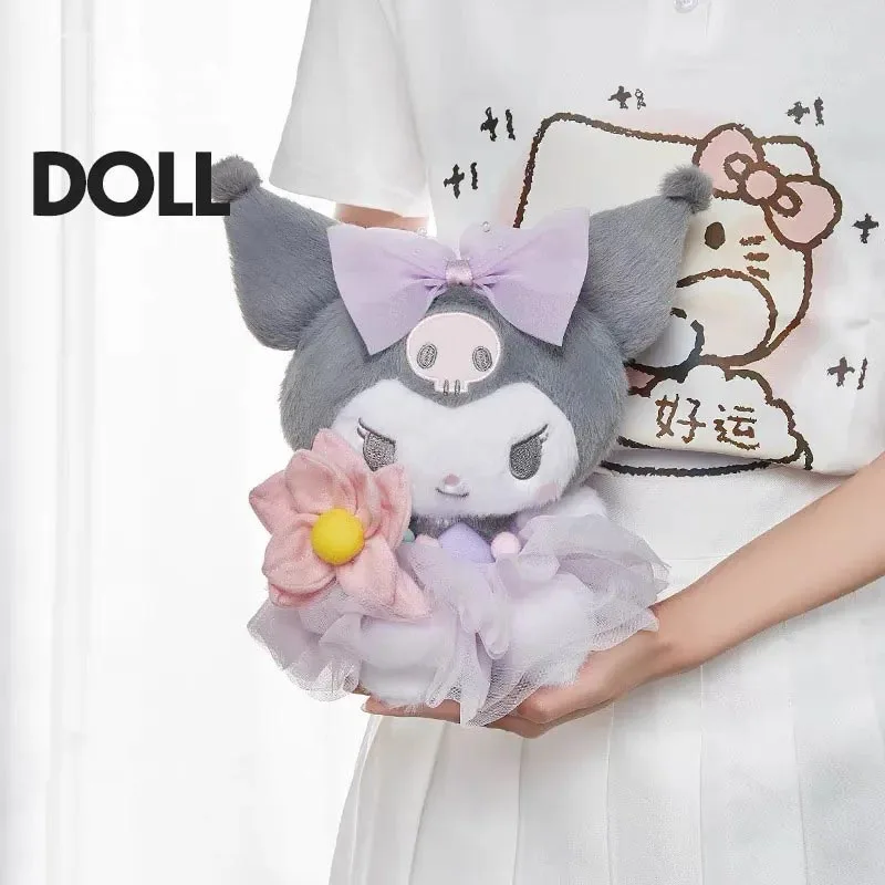 

20 см милая натуральная Sanrio, летняя серия прудов Lotus Pond Kuromi My Melody Cinnamoroll Pochacco, плюшевая кукла, подушка, подарок на день рождения, игрушка
