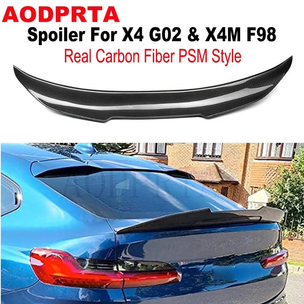 

3K Twil Real Carbon Fiber Rear Boot Trunk Wings Lip Spoiler for BMW X4 G02 & X4M F98 2018-2025