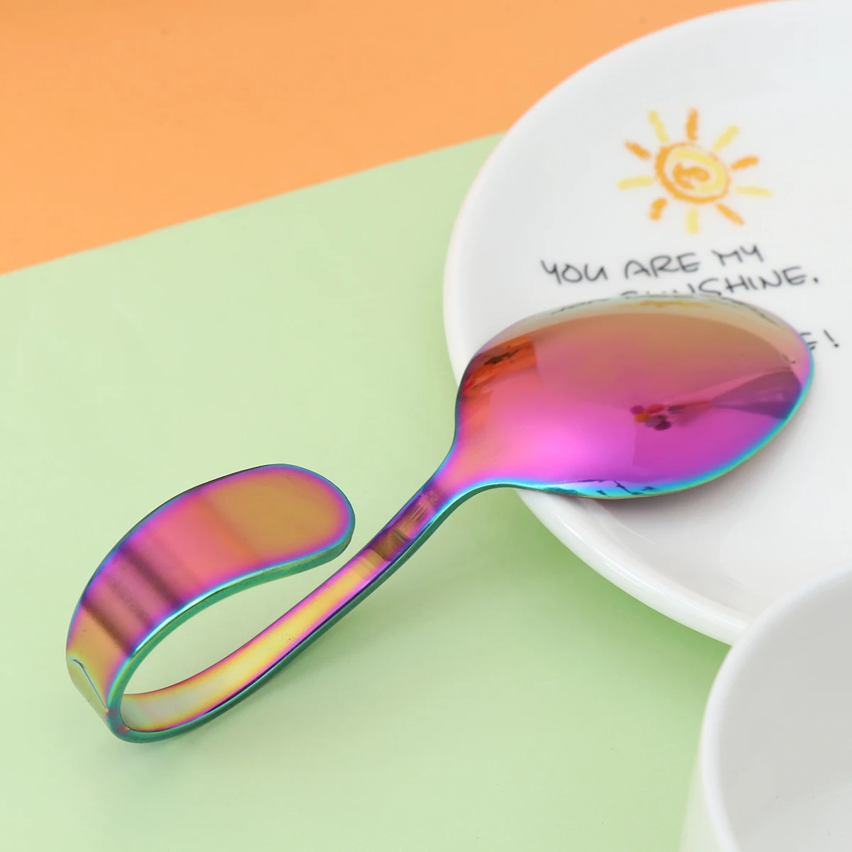 

Utensil Bend Handle Tableware Spoon Bent Serving Spoons Decorate Buffet Curved Utensils