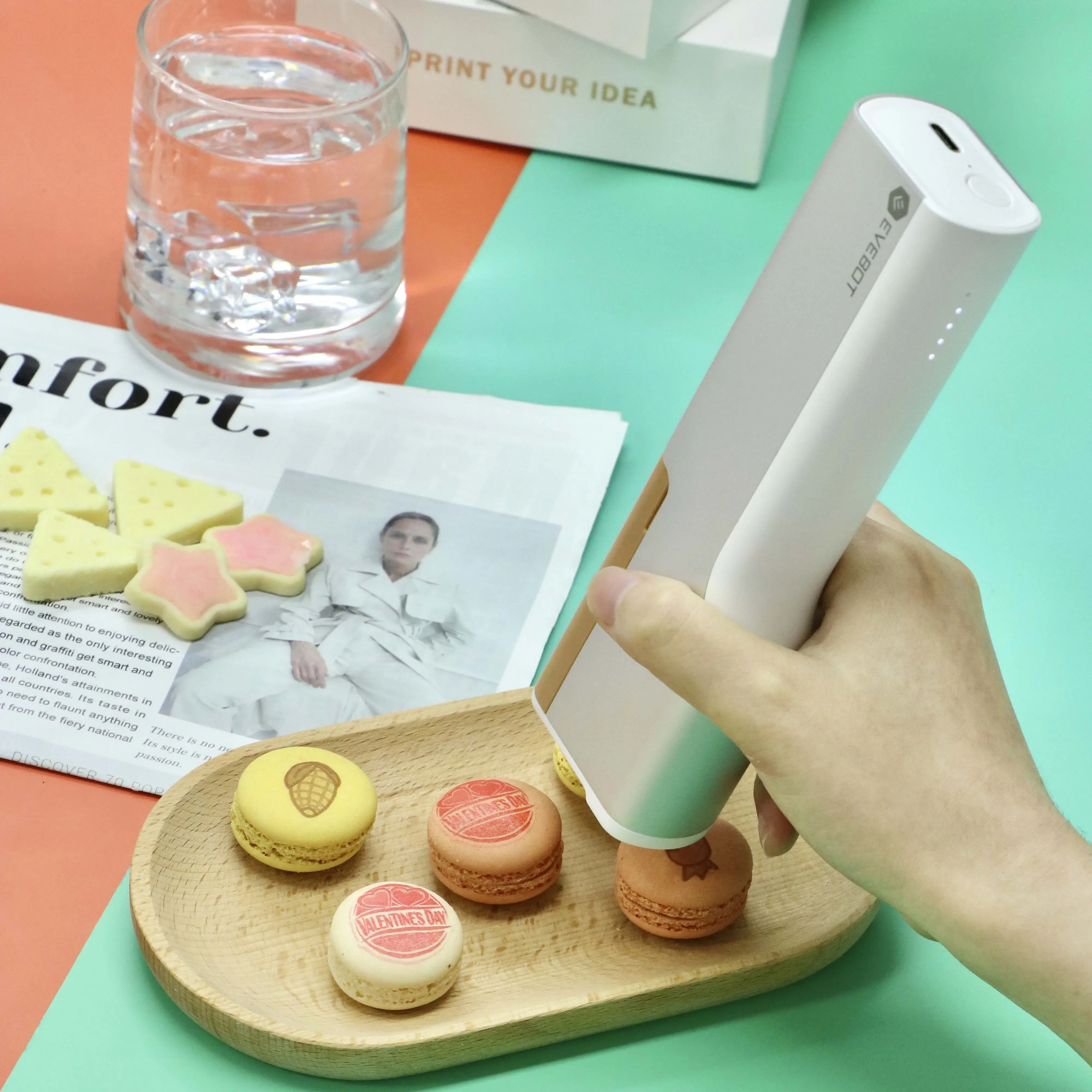 EVEBOT PrintPen Handheld Coffee Printer Inkjet Edible Cake Printing Machine DIY Macarons Chocolate Printer Pen New Products