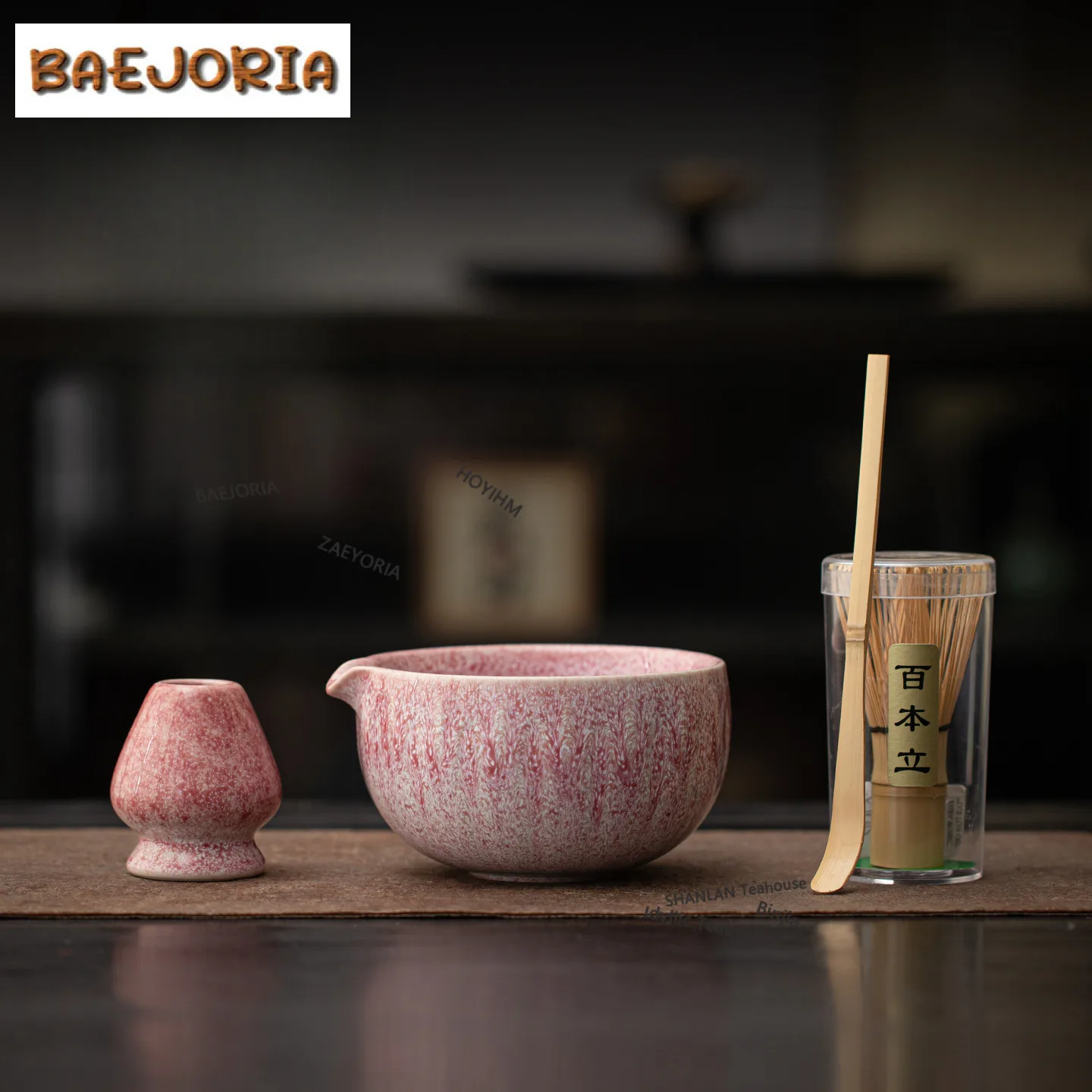 Kiln Fambe Falling Snow Tea Set Complete Set Matcha Whip Japanese Matcha Set Kit Green Tea Powder Bamboo Tranditional Tea Sets