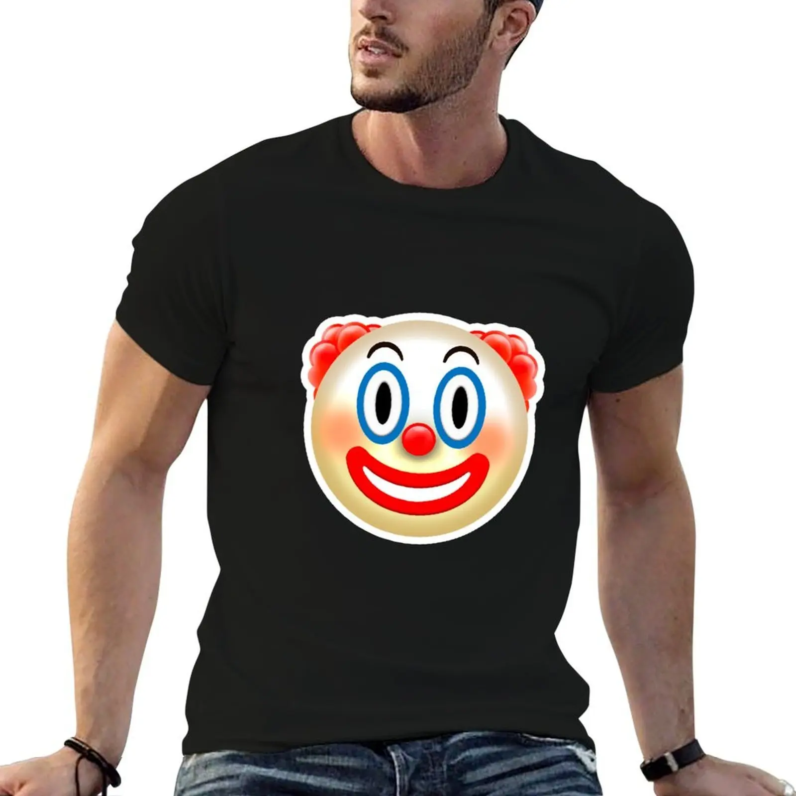 تي شيرت Whatsapp Clown 2 تي شيرت رجالي عادي تي شيرت رجالي من القطن الثقيل #1