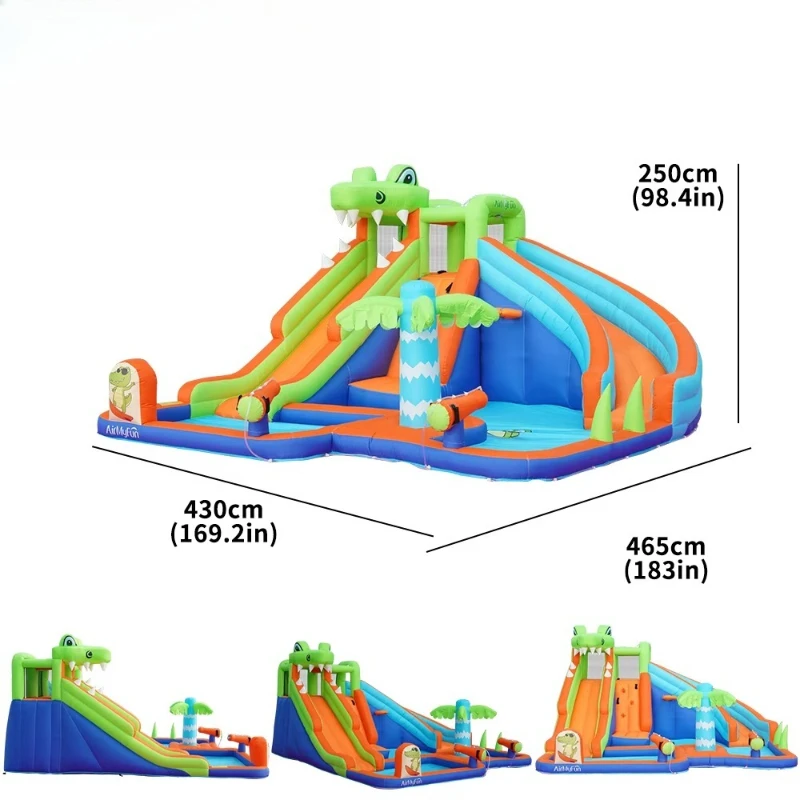 Bouncer Air Double Water Slide Jumping Bouncy Castle Bounce House Slide Combo