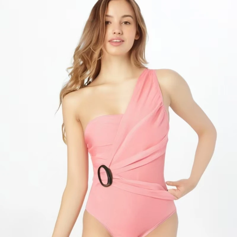 KNOW DREAM Women Bikinis Trend 2024 One-piece Swimsuit Single Shoulder Bright Simple Advanced Sexy Solid Color Women Sets