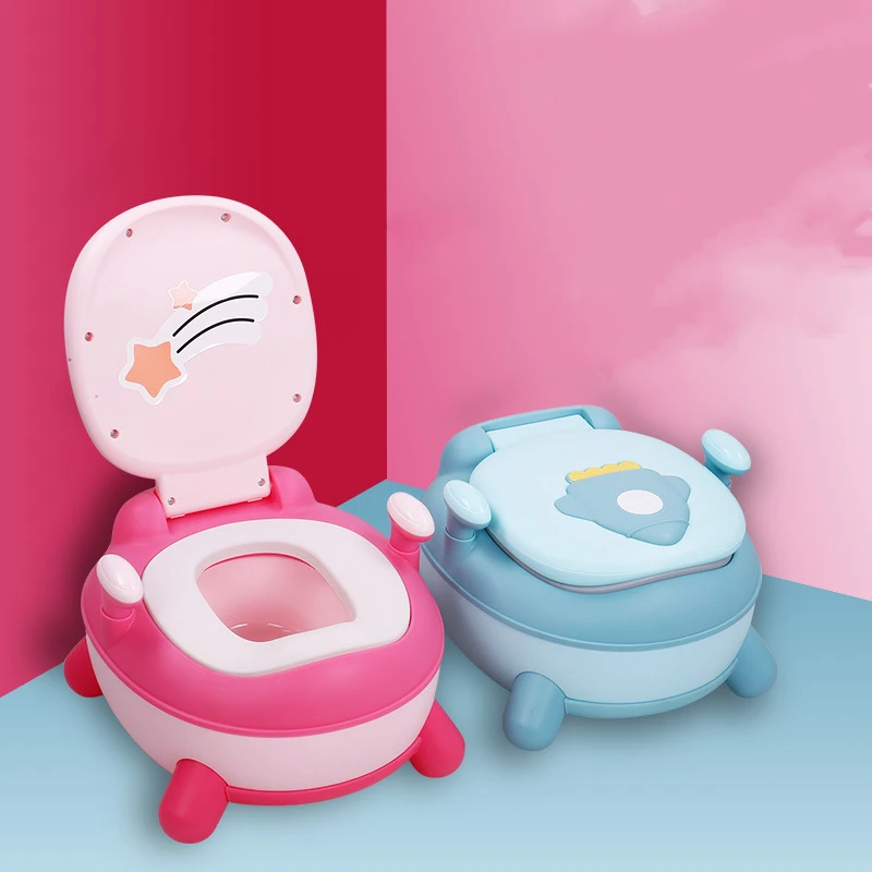 PU Cushion Children Pot 1-6 Years Old Upgraded Cute Duck Baby Toilet Seat Baby Potty Portable Stool Safe Trainer Seat WC