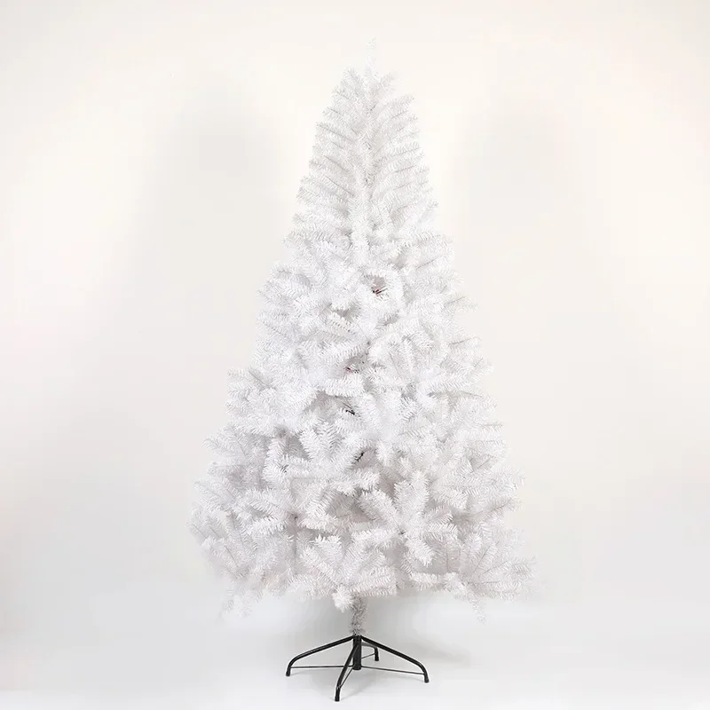 Artificial PVC Christmas Tree with Metal Brackets Large Flocking White Cedar Interior and Exterior Decoration for Christmas 120c