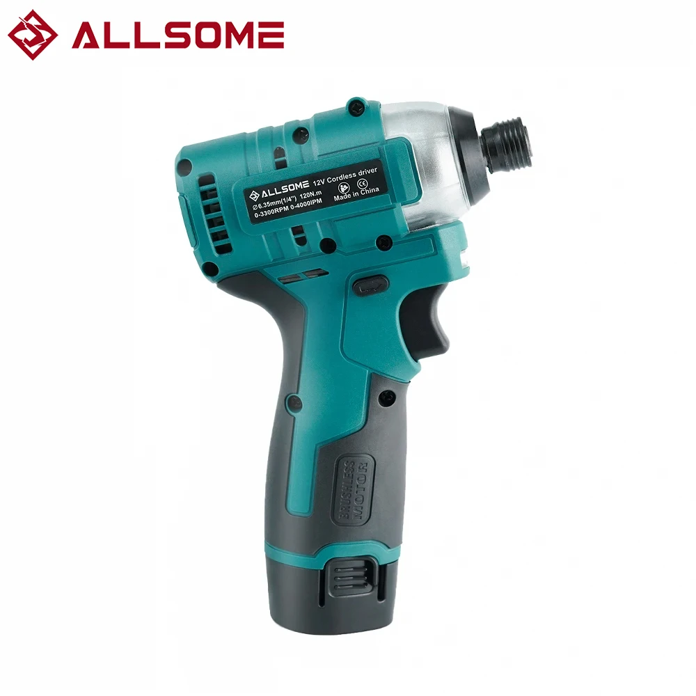 Broca sem Fio de Íon de Lítio Allsome12 v Pol. Hex Screwdriver Kit com Carregador Pocket Driver Bateria 12v