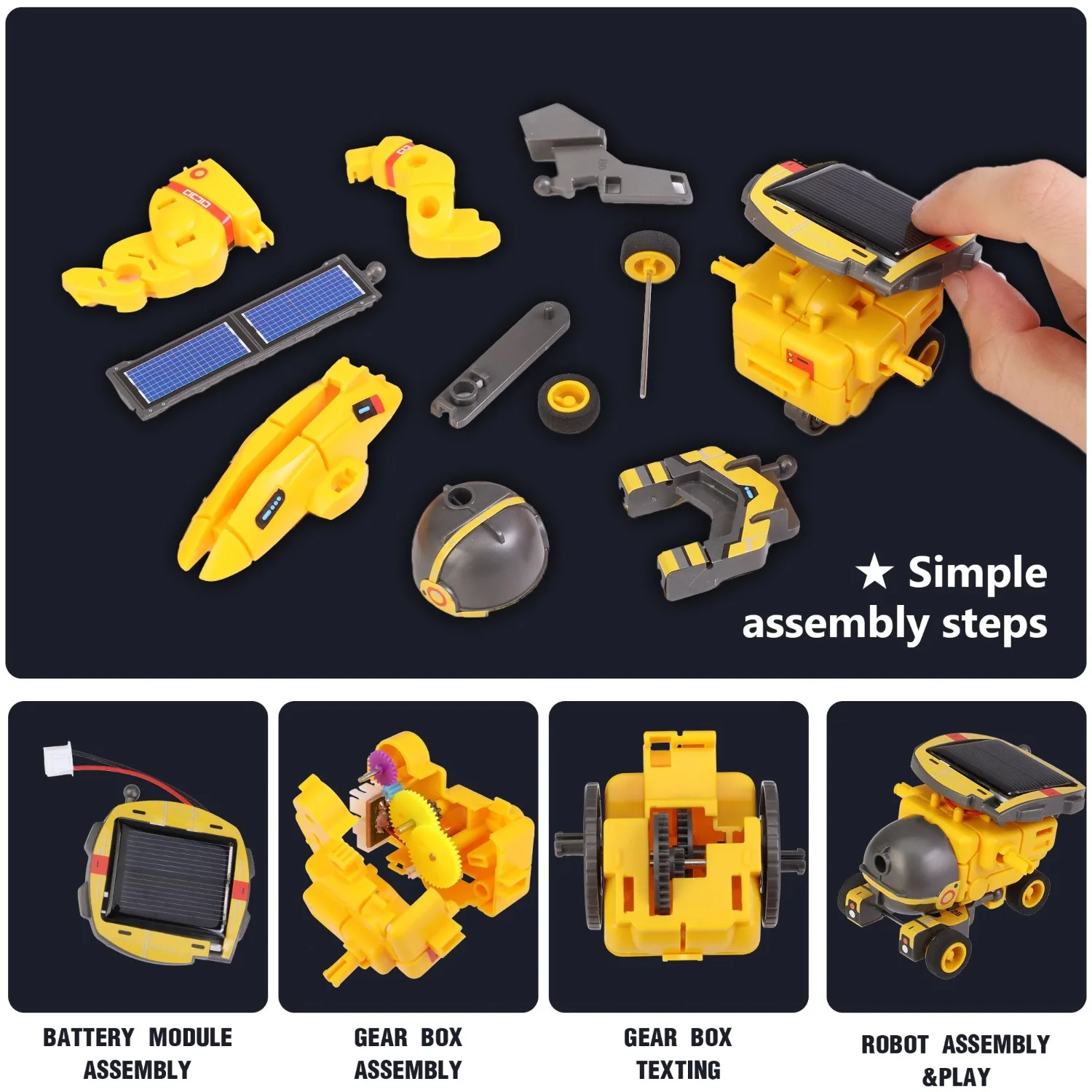 Proyectos STEM para niños, Kits de ciencia, Robot Solar, juguetes espaciales, regalos para adolescentes, experimentos de construcción 6 en 1, Robots, regalo de cumpleaños