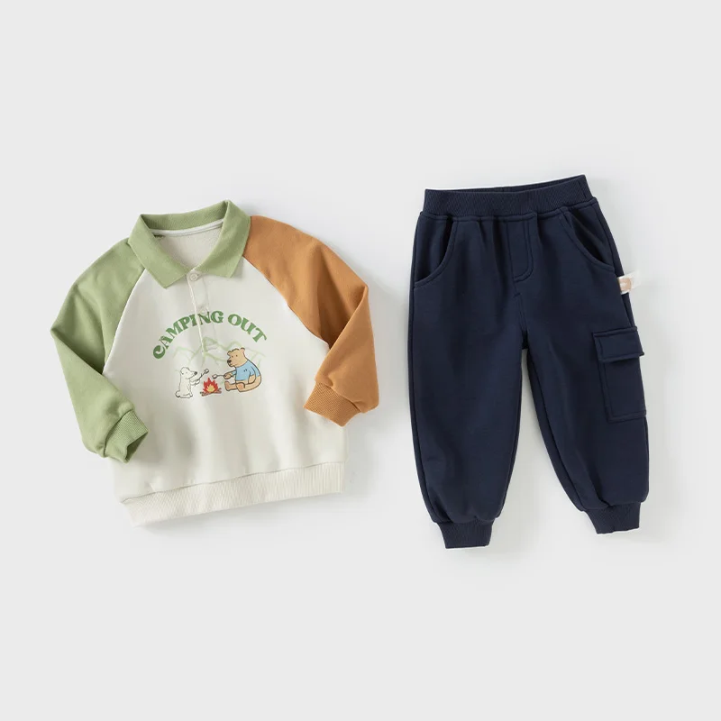 Dave Bella New Spring Baby Boy Clothes Boys Casual Long Sleeve T-Shirt+ Long Pants 2Pcs Sets Cotton Kid Suit DB1250473