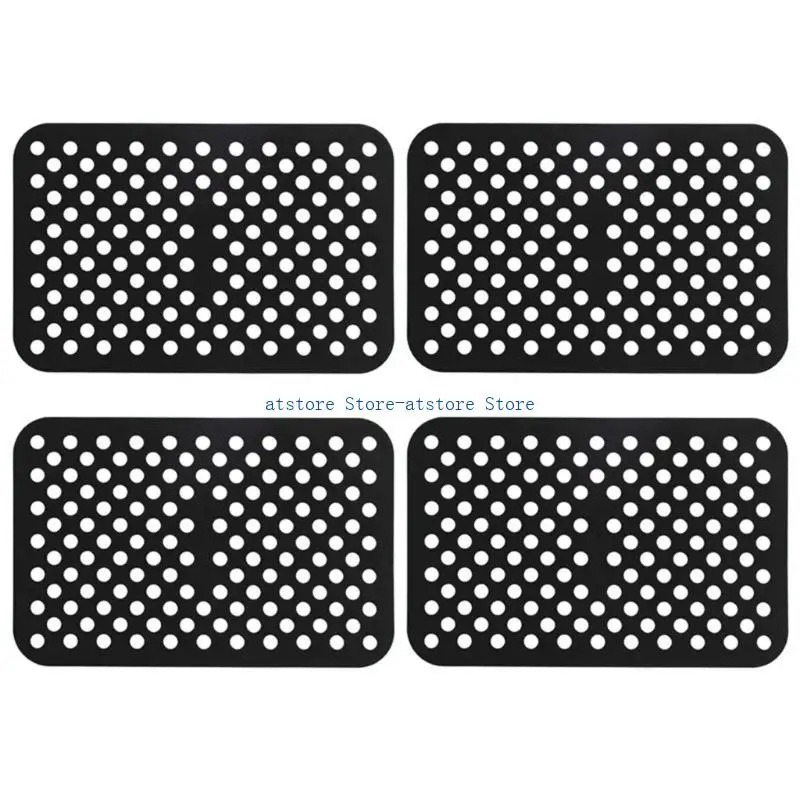 

H37D Rectangular Air Fryer Pad Non-Stick Silicone Mat Reusable Air Fryer Accessories Silicone Material 3 Colors for Air Fryer