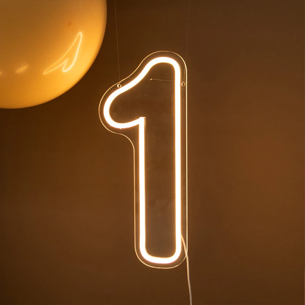 

38cm Number Led Light 0-9 Number Acrylic USB Neon Led Lights for Birthday Party Wedding Baby Shower Anniversary Bakcdrop Decor