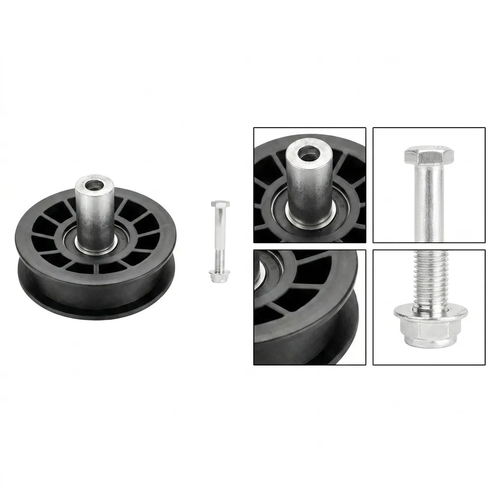 Riding Mower Pulley Flat Belt Pulley Silver Black High-strength Plastic Construction Pre-lubricated Steel Bearings