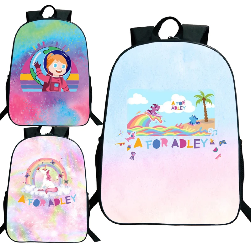 

A for Adley Unicorn School Backpack Rainbow Ice Cream Kids Girls Boys Anime Bookbag Travel Rucksack Mochila Cartoon Schoolbag