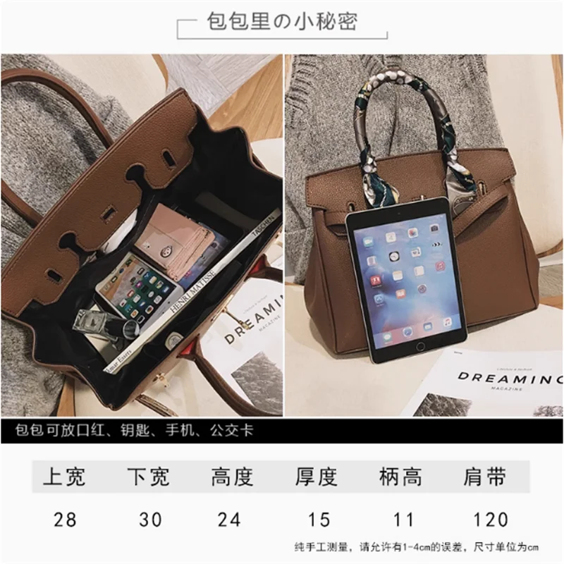 حقيبة بلاتينية بنمط ليتشي ، مادة PU ، حقيبة ذات سعة كبيرة للنساء ، الموضة والاتجاه ، حقيبة يد بتصميم حساس