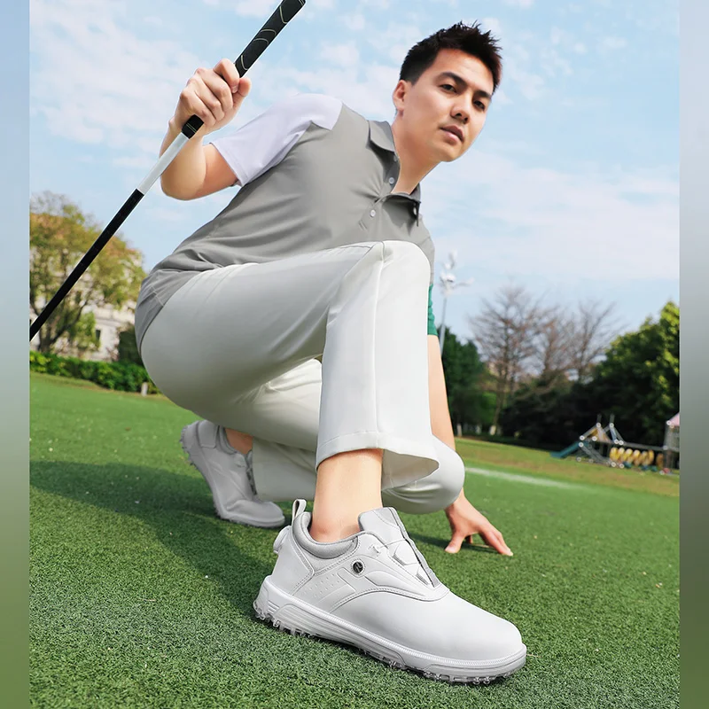 

X13 Golf Shoes Men's Large Size To 47# Professional Waterproof Rotating buckle Anti-slip Studs Outdoor Golfer Training Sneakers