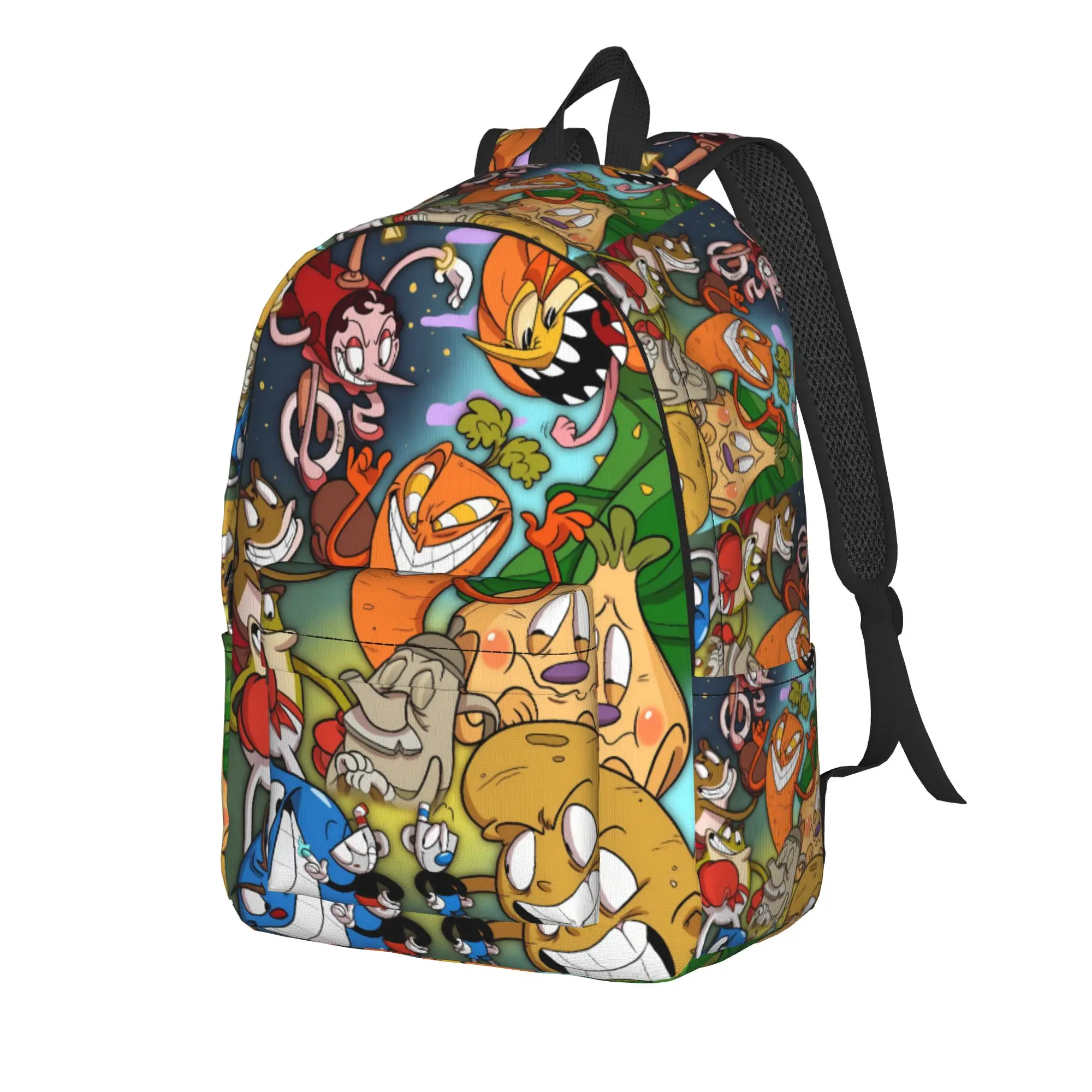 Custom Retro Gothic Hot C-Cupheades Backpack  Leisure Backpacks Youth Outdoor Lightweight High School Bags Custom Rucksack