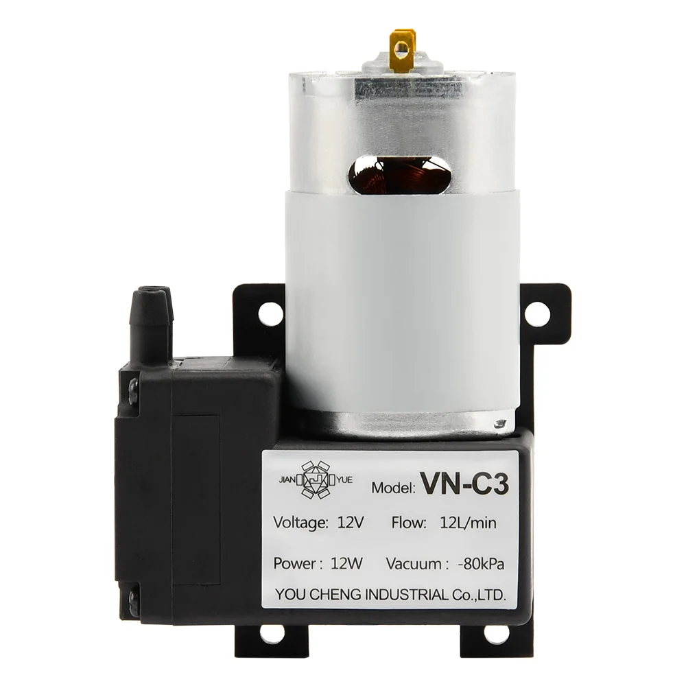 

VN-C3 12V 12W 12L/min -80kpa Industrial Mini Electric Oil Free Pressure Air Pump Micro Vacuum Pump