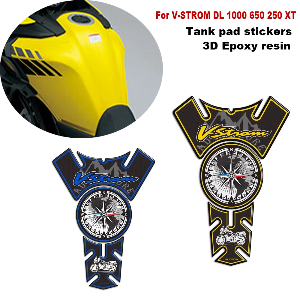 

For Suzuki V-STROM DL 1000 650 250 XT V 650XT Motorcycle Tank pad Grips stickers Trunk case emblem protection kit