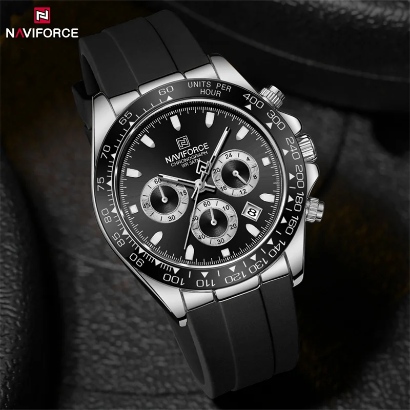 NAVIFORCE Original Fashion Watch for Men Casual Luminous with 24 Hours Chronograph Waterproof Wristwatch Relogio Masculino 2024